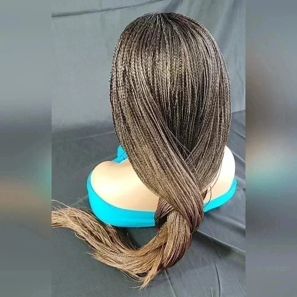 Braided Wig Full Lace Glueless | Long Micro Braids | Handmade | NWT - Picture 8 of 17